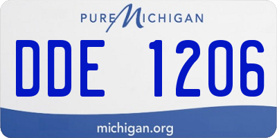 MI license plate DDE1206