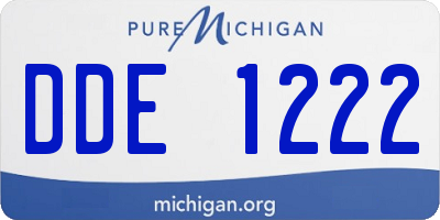 MI license plate DDE1222