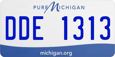MI license plate DDE1313