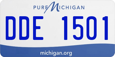 MI license plate DDE1501