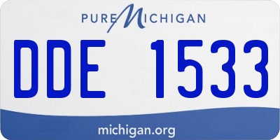 MI license plate DDE1533
