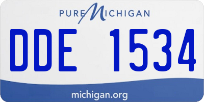 MI license plate DDE1534