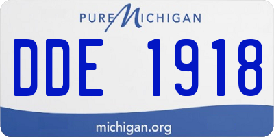 MI license plate DDE1918