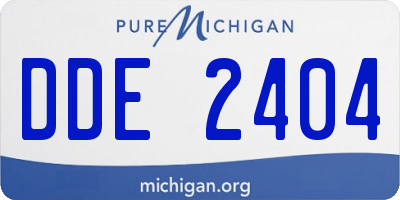 MI license plate DDE2404