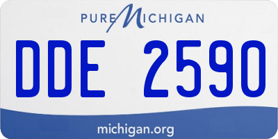 MI license plate DDE2590