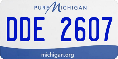 MI license plate DDE2607