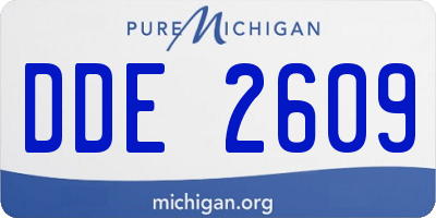 MI license plate DDE2609