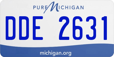 MI license plate DDE2631