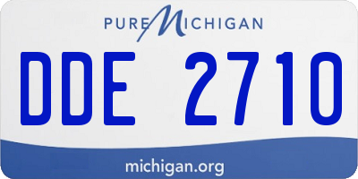 MI license plate DDE2710