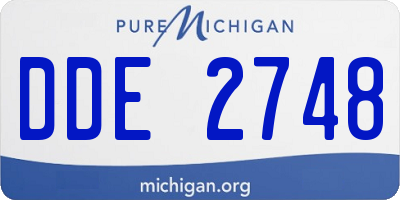 MI license plate DDE2748