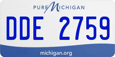MI license plate DDE2759