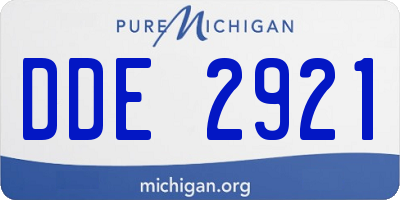 MI license plate DDE2921