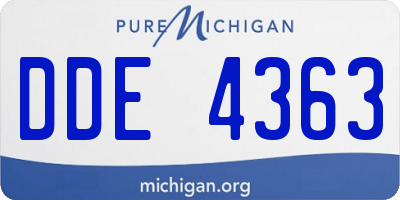 MI license plate DDE4363