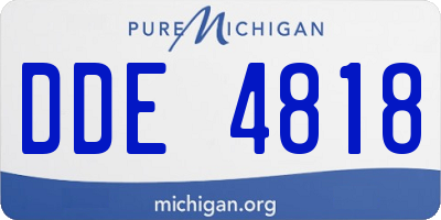 MI license plate DDE4818