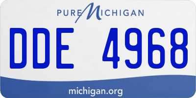 MI license plate DDE4968