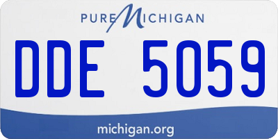 MI license plate DDE5059