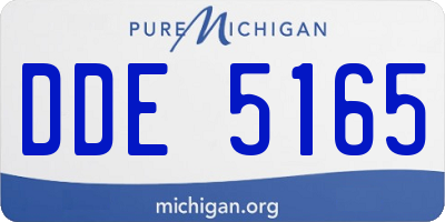 MI license plate DDE5165