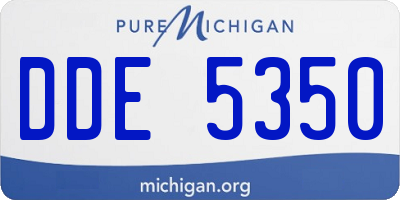 MI license plate DDE5350