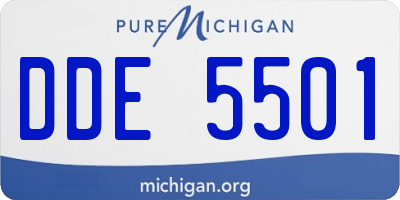 MI license plate DDE5501