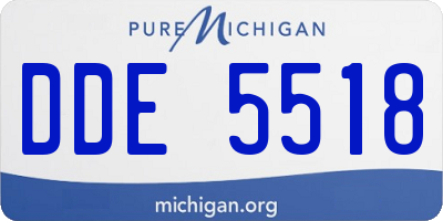 MI license plate DDE5518