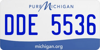 MI license plate DDE5536