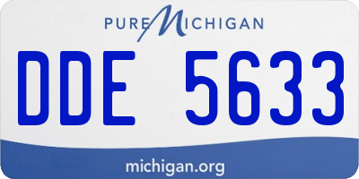 MI license plate DDE5633