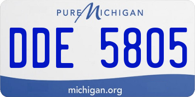 MI license plate DDE5805