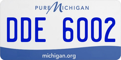 MI license plate DDE6002