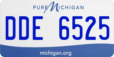 MI license plate DDE6525