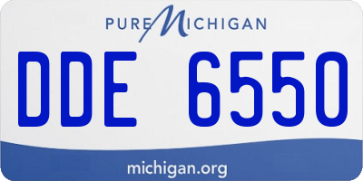 MI license plate DDE6550