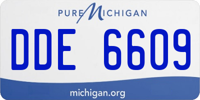 MI license plate DDE6609