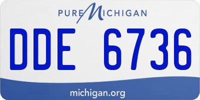 MI license plate DDE6736