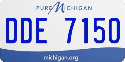 MI license plate DDE7150