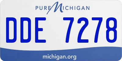MI license plate DDE7278