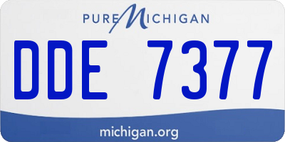 MI license plate DDE7377