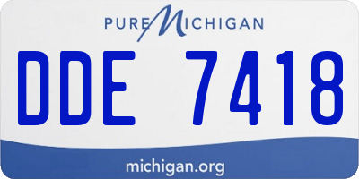 MI license plate DDE7418