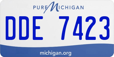 MI license plate DDE7423