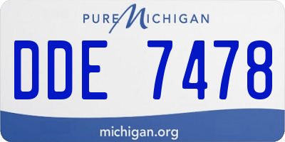MI license plate DDE7478