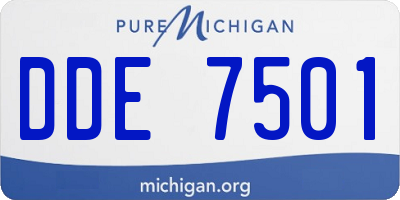 MI license plate DDE7501