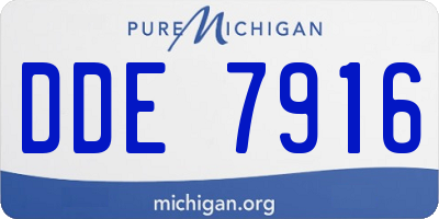 MI license plate DDE7916