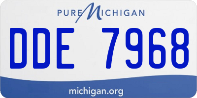 MI license plate DDE7968