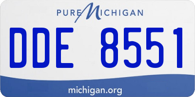 MI license plate DDE8551