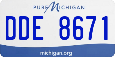 MI license plate DDE8671