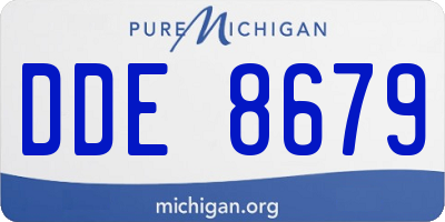 MI license plate DDE8679