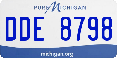 MI license plate DDE8798