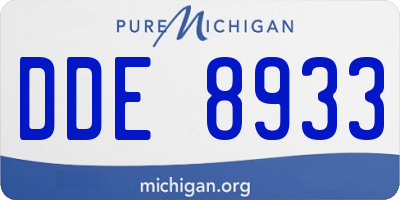 MI license plate DDE8933