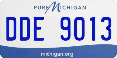 MI license plate DDE9013