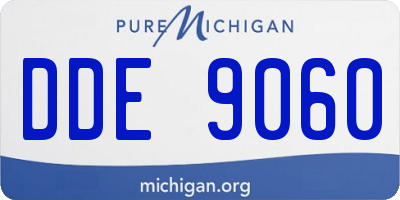 MI license plate DDE9060