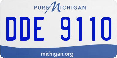 MI license plate DDE9110