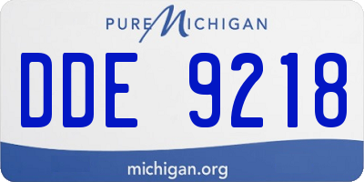 MI license plate DDE9218